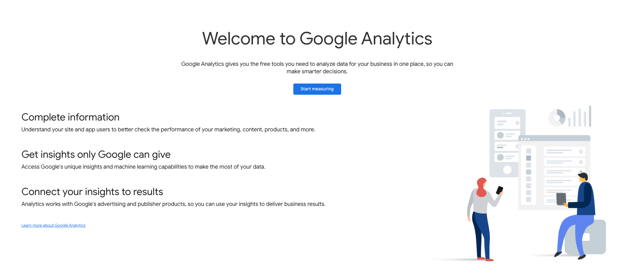 Google Analytics start measuring