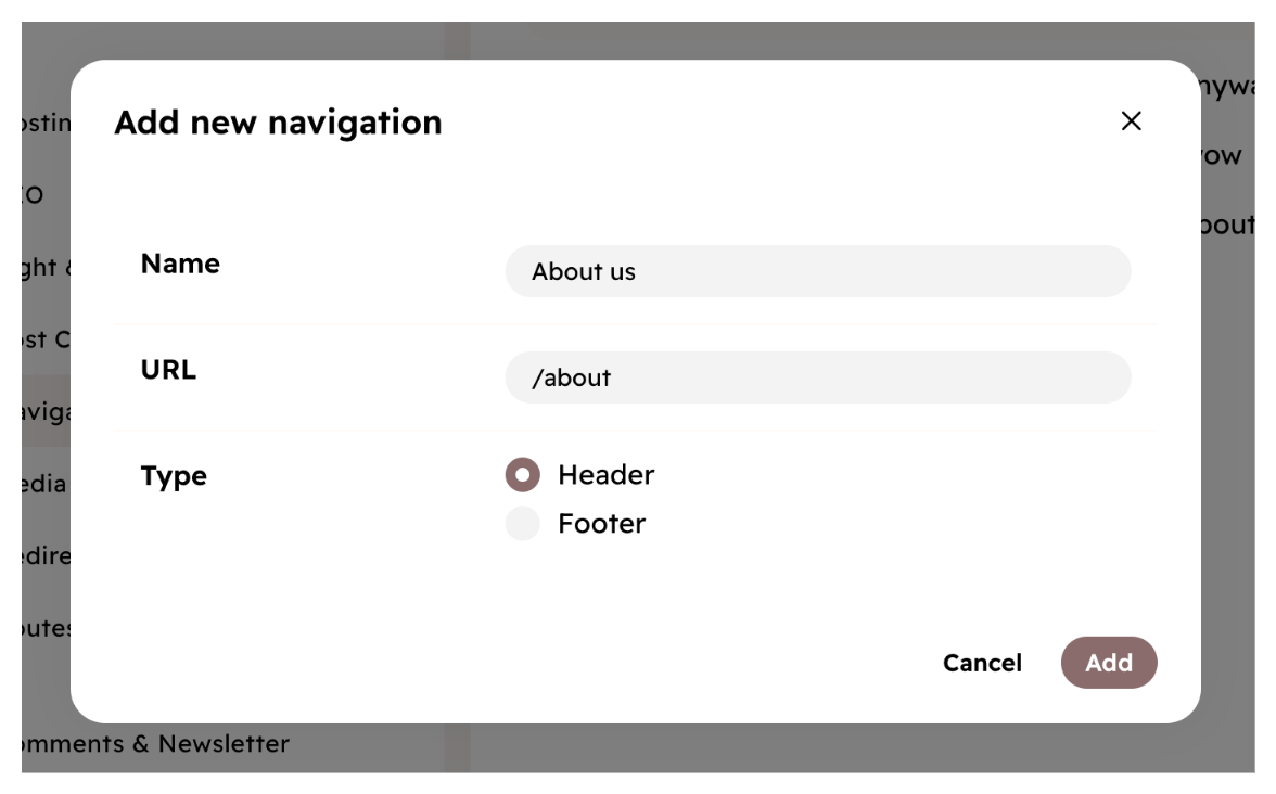 Create a navigation link