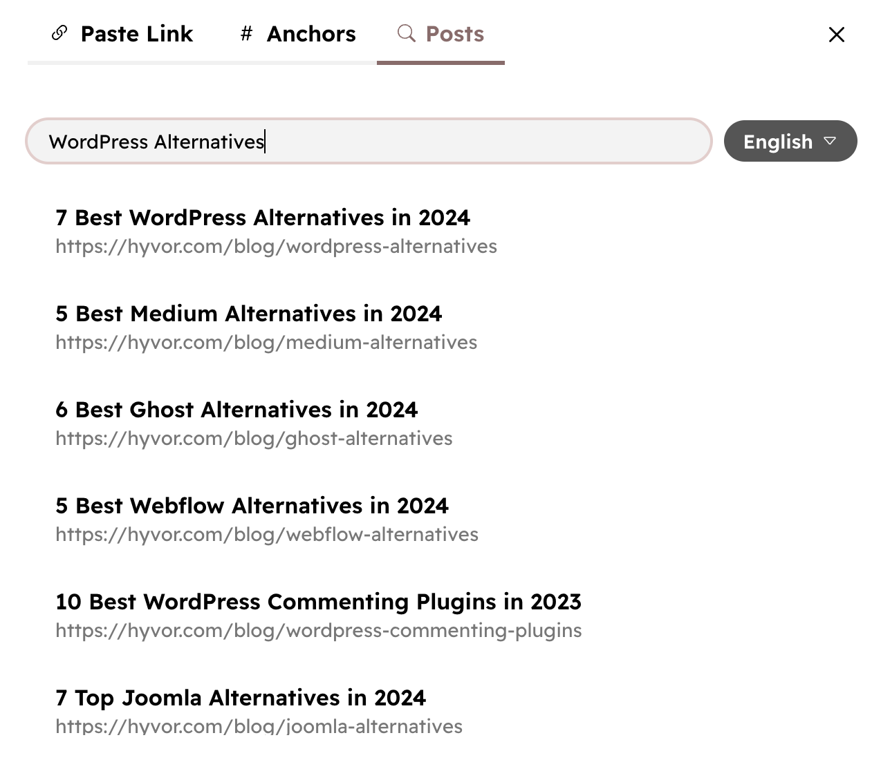 Lier des articles